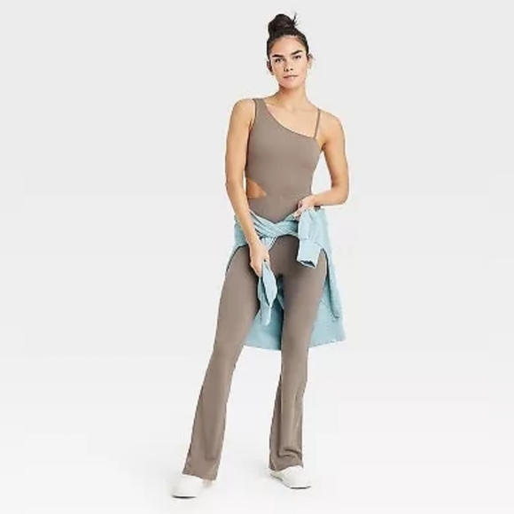 Women's Asymmetrical Flare Bodysuit - JoyLab Dark Gray XL - Picture 2 of 5